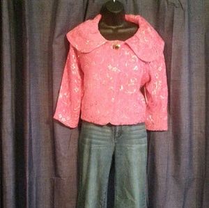 Tracy Reese New York Pink Cropped  Jacket NWT